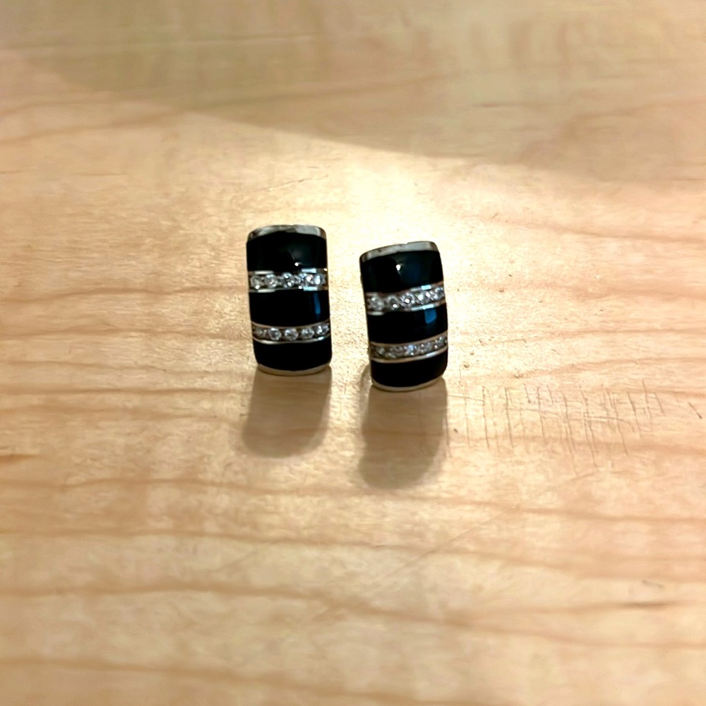 REAL Diamond and Black Earrings!